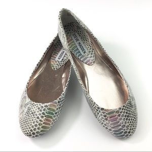 Steve Madden Sz 7 Metallic Snakeskin Ballet Flat